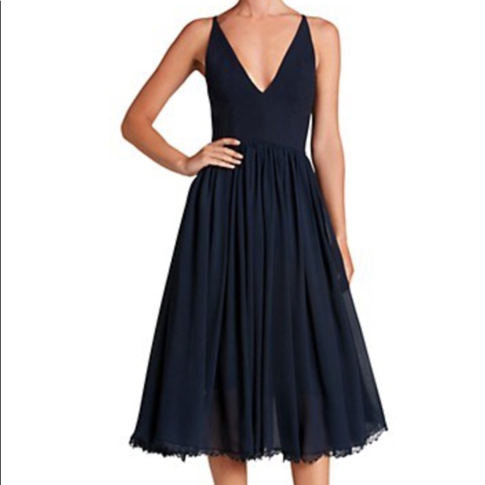 Dress the Population - Alicia Chiffon Fit and Flare Midi Dress